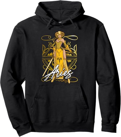 Aries Zodiac Sign Medieval Woman Astrology Pullover Hoodie - Aries Hoodie for men