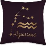 Zodiac sign Aquarius Throw Pillow - Aquarius Pillow for men