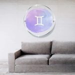 Astrological Zodiac Signs Gemini Round Glass Wall Art with Holders Home Bedroom Décor Horoscope Gift - Gemini Canvas for men