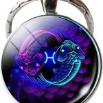 Keychain Exquisite 12 Constellation Design Glass Handbag Keychains Key Ring for Gift,Car Keychain Accessories for Women Men - Pisces Car Accessories for men