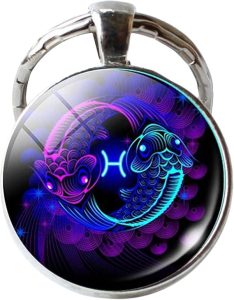 Keychain Exquisite 12 Constellation Design Glass Handbag Keychains Key Ring for Gift,Car Keychain Accessories for Women Men - Pisces Car Accessories for men