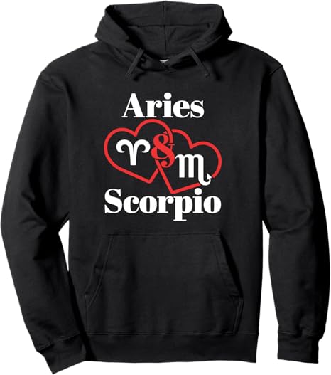 Aries and Scorpio Together Couples Zodiac Signs Astrology Pullover Hoodie - Aries Hoodie for men
