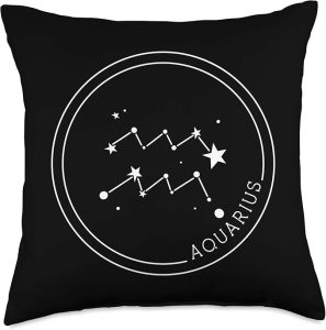 Aquarius Zodiac Sign Constellation Horoscope Gift Men Women Throw Pillow - Aquarius Pillow for men