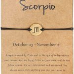 Silver Zodiac Bracelet Constellation Sign Bracelet for Women.12 Astrology Horoscope Bracelet/Anklet Friendship Couple Jewelry with Card - Scorpio Accessories for men