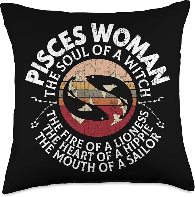 Pisces Woman Funny Zodiac Sign Graphic For Women Girls Throw Pillow - Pisces Pillow for men