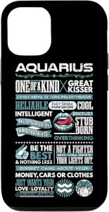 iPhone 12/12 Pro Aquarius Facts Funny Zodiac Sign Graphic Case - Aquarius Phone Case for men
