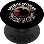 Taurus Woman Funny Zodiac Sign Graphic For Women Girls PopSockets PopGrip: Swappable Grip for Phones & Tablets - Taurus for men