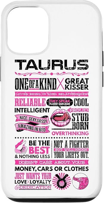 iPhone 12/12 Pro Taurus Facts Funny Zodiac Sign Graphic Case - Taurus Phone Case for men