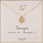 Zodiac Pendant Necklace for Women, 14K Gold Filled Zodiac Sign Jewelry, Personalized Birthday Gift for Zodiac Lovers - Scorpio Products for men