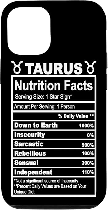 iPhone 12/12 Pro Taurus Nutrition Facts Case - Taurus Phone Case for men