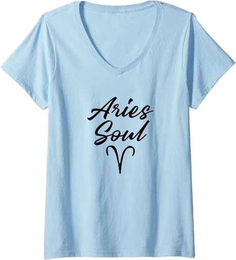 Womens Aries Soul Zodiac Sign Horoscope Birthday Present Idea V-Neck T-Shirt - Aries T-Shirt for men