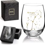 HOHY Scorpio Wine Glass - 20oz Golden Stemless Constellation Glass, Zodiac Sign Horoscope Gift for Women Men, Astrology Define Design - Scorpio Products for men