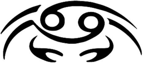 Cancer Symbol Zodiac Horoscope Sign Decal Vinyl Sticker Black Cars Trucks Laptops Walls Glass Metal - 5.5 inches - Cancer Car Accessories for men