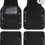 CAR PASS Bling Diamond Car Floor Mats, Sparkling Crystal Shining Glitter Rhinestone Carpet, Anti-Slip PVC Heel Pad Waterproof Universal for Automotive SUV,Sedan,Van,4pcs Girl Women Men Black Diamond - Aries Car Floor Mat for men