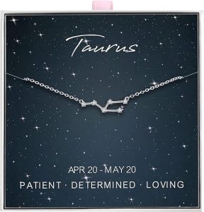 ALoveSoul 925 Sterling Silver Constellation Horoscope Zodiac Necklace, Birthday Gifts for Women - Taurus Products for men