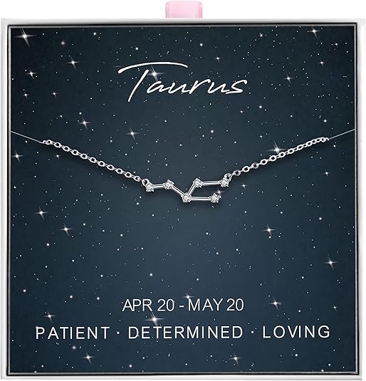 ALoveSoul 925 Sterling Silver Constellation Horoscope Zodiac Necklace, Birthday Gifts for Women - Taurus Products for men