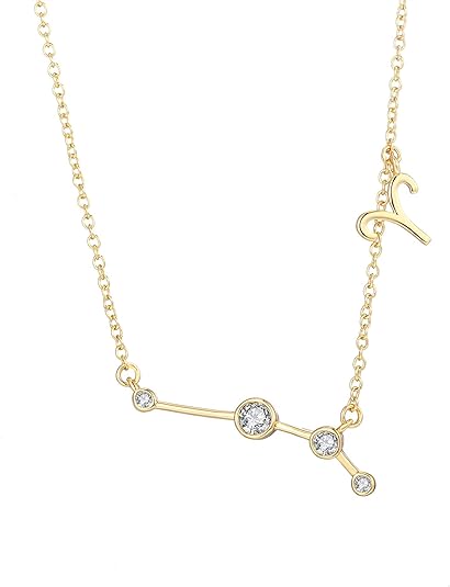 18K Gold Plated Astrology Zodiac Constellation Horoscope Necklace - Aries Necklace for men