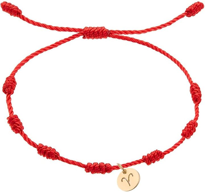 Zodiac Constellation Bracelets String for Women Men Coin 7 Knots Red Rope Bracelet Lucky Amulet Birthday Gift Jewelry - Aries Bracelet for men