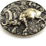 Taurus belt buckle, Taurus Bull Horoscope Astrological Zodiac Sign solid brass belt buckle gift for men and women, Taurus jewelry gift box - Taurus Products for men