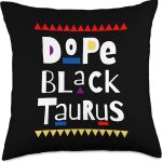 Dope Black Taurus Throw Pillow - Taurus Pillow for men