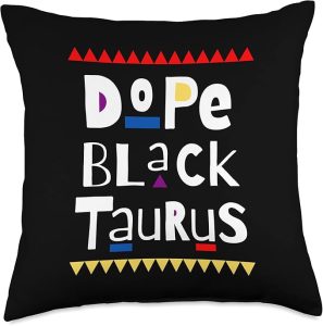 Dope Black Taurus Throw Pillow - Taurus Pillow for men