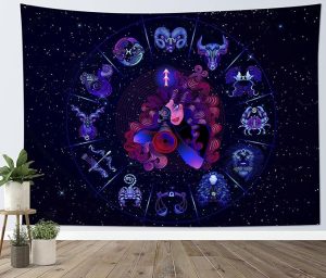 HVEST Sagittarius Tapestry Wall Hanging for Teen Bedroom 12 Constellations Hippie Art Tapestries Zodiac Blanket Birthday Gifts Party Decorations for Home Living Room Dorm,60x40 Inches - Sagittarius Home Decor for men