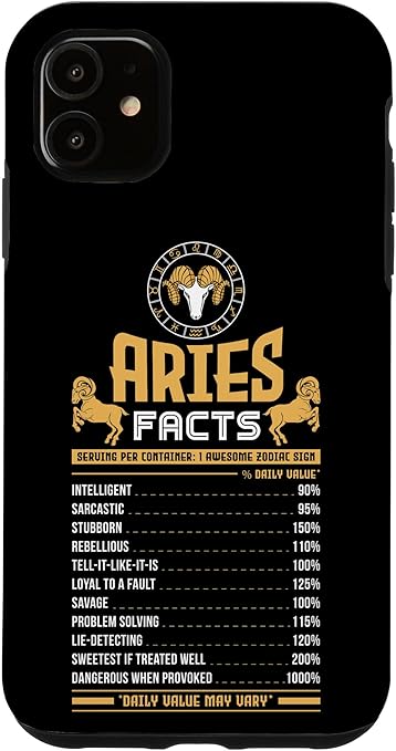 Aries Zodiac Facts Traits Horoscope Sign Gift Case for iPhone 11 - Aries Phone Case for men