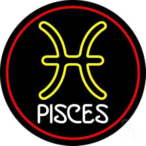 White Pisces LED Neon Sign 18 X 18 - inches Black Square Cut Acrylic Backing, with Dimmer - Bright and Premium built indoor LED Neon Sign for Storefront. - Pisces Canvas for men