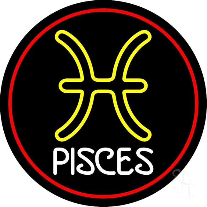 White Pisces LED Neon Sign 18 X 18 - inches Black Square Cut Acrylic Backing, with Dimmer - Bright and Premium built indoor LED Neon Sign for Storefront. - Pisces Canvas for men