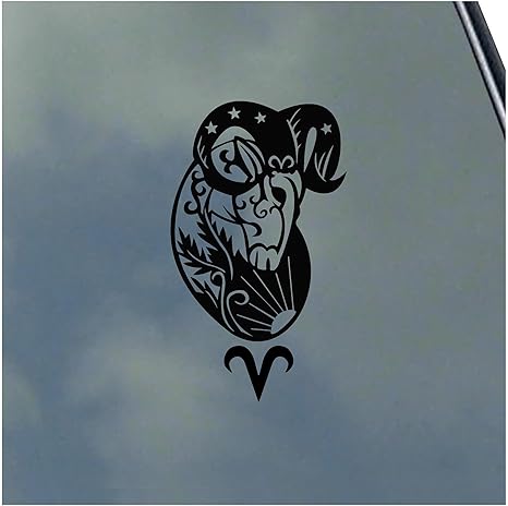 Aries Symbol Vinyl Sticker Decal Glyph Astrology Lunar Phase Wiccan Bohemian - Aries Sticker for men