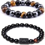 CSIYANJRY99 Zodiac Bracelets for Men Women Zodiac Sign 12 Constellation Horoscope Bracelet 8mm Natural Obsidian Hematite Onyx Tiger Eye Beads Stretch Bracelet - Taurus Products for men
