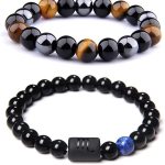 CSIYANJRY99 Zodiac Bracelets for Men Women Zodiac Sign 12 Constellation Horoscope Bracelet 8mm Natural Obsidian Hematite Onyx Tiger Eye Beads Stretch Bracelet - Scorpio Accessories for men