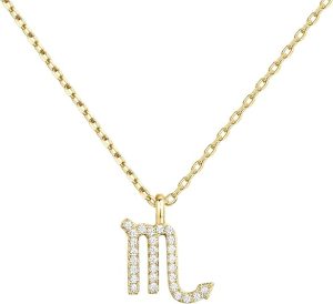 PAVOI 14K Gold Plated Cubic Zirconia Astrology Necklaces for Women - Zodiac Pendant Jewelry Gifts - Zodiac Sign Pendant Necklaces - Scorpio Products for men