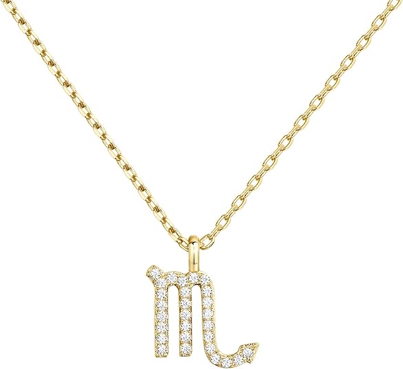 PAVOI 14K Gold Plated Cubic Zirconia Astrology Necklaces for Women - Zodiac Pendant Jewelry Gifts - Zodiac Sign Pendant Necklaces - Scorpio Products for men