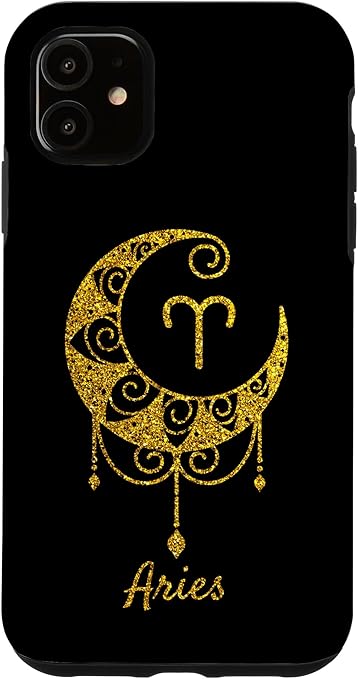 iPhone 11 Aries Crescent Moon Zodiac Sign Horoscope Birthday Case - Aries Phone Case for men