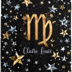 Personalized Throw Blanket, Zodiac Gold Stars Virgo Custom Blankets 50x60 Inches for Couch Bed, Fleece Blanket with Your Name Birthday for Boy Girl Teen - Virgo Blanket for men