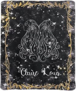 Personalized Throw Blanket, Zodiac Sign Gemini Custom Blankets 50x60 Inches for Couch Bed, Fleece Blanket with Your Name Birthday for Boy Girl Teen - Gemini Blanket for men