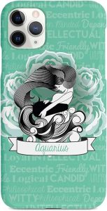 Inspired Cases - Compatible with iPhone 12 Pro Case - 3D Textured Protective Phone Case for Apple iPhone 12 Pro - Zodiac Sign - Aquarius - Aquarius Phone Case for men