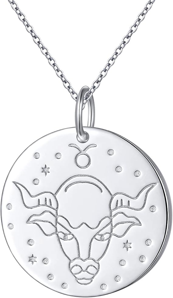 Ladytree Cute Animal Necklace 925 Sterling Silver Birthday Christmas Jewelry Gifts for Women Men - Taurus Products for men