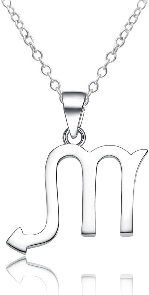 925 Sterling Silver Zodiac Sign Necklace Horoscope Constellation Astrology Charm Pendant - Scorpio Accessories for men