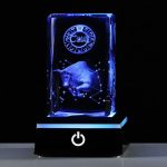 3D Crystals Taurus Zodiac Astrology Gifts For Women Men,Taurus Glass Figurine Decor Constellation Stuff April May Birthday Gifts For Girlfriend Woman Aunt Wife Keepsake Sign Symbolic Energy: Possess - Taurus for men