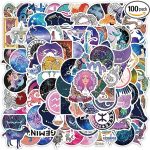 100PCs Constellation Zodiac Stickers, Twelve Signs Waterproof Vinyl Decals, Stickers for Laptop, Waterbottle, Phone, Skateboard, Guitar, Helmet, Decals as DIY Gifts & Party Favors (Zodiac) - Pisces for men