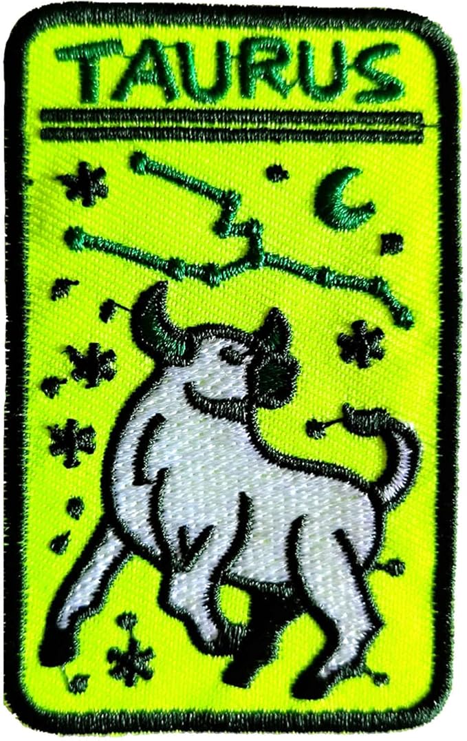 Signs of The Zodiac Taurus Iron On Patch, Embroidered Sew On Patches Badge Emblem for DIY Backpack Jeans Bag T-Shirt Clothes - Taurus for men