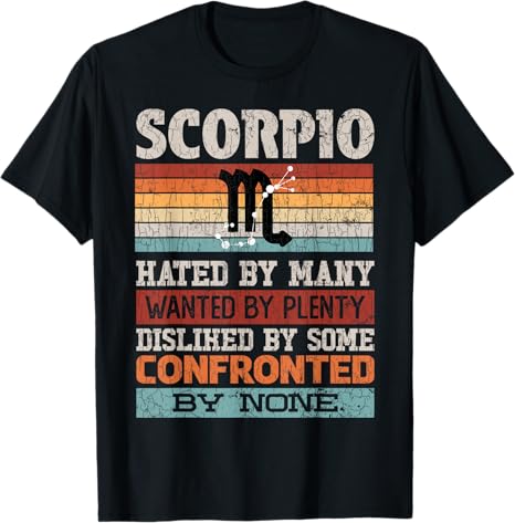 Zodiac Sign Funny Scorpio Hated By Many Graphic T-Shirt - Scorpio Products for men