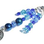 ZODIAC bag charm/CHOOSE your ASTROLOGICAL sign/personalized keyring clip/blue beaded rearview mirror ornament/constellation sign accessory - Pisces Car Accessories for men