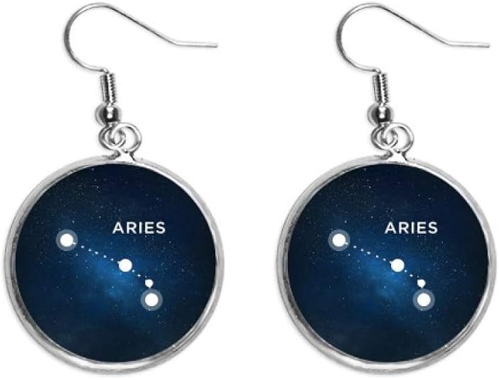 Aries Constellation Zodiac Sign Ear Dangle Silver Drop Earring Jewelry Woman - Aries Earrings for men
