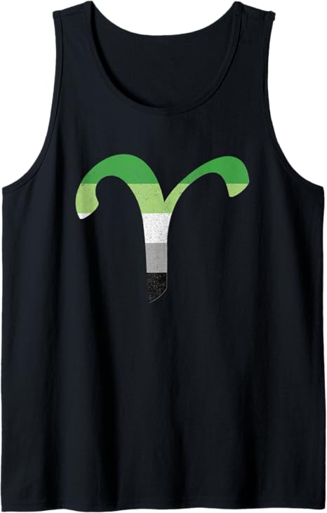 Aromantic Aries Pride Flag Zodiac Sign Tank Top - Aries T-Shirt for men