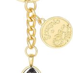 12 Zodiac Charm & Multi-color Hexagonal Healing Crystal Stone Keychain Birthday Gift - Scorpio Accessories for men