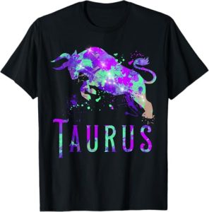 Watercolor Taurus Symbol Zodiac Sign Astrology Horoscope T-Shirt - Taurus Products for men