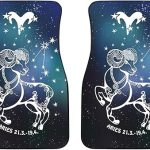 Aries Zodiac Cars Floor Mats, Aries Star Sign Car Mats, Aries Horoscope Mats (with Custom Name, Set of 2) - Aries Car Floor Mat for men